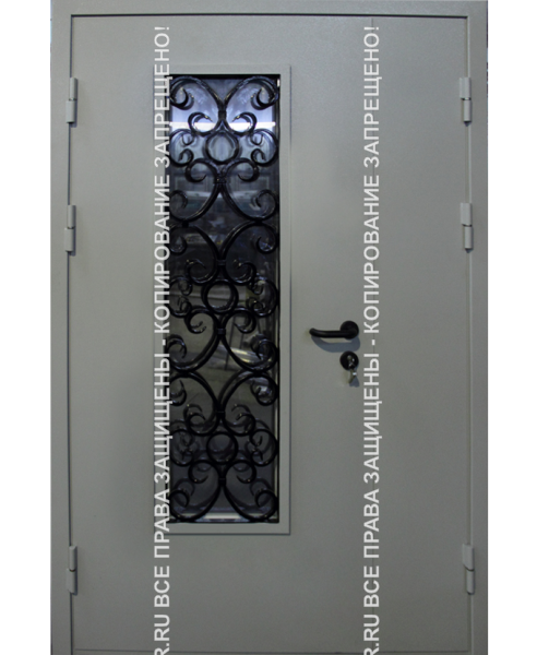 Железная входная уличная дверь Порошок с ковкой/стеклом 1129 Железная входная уличная дверь Порошок с ковкой/стеклом 1129